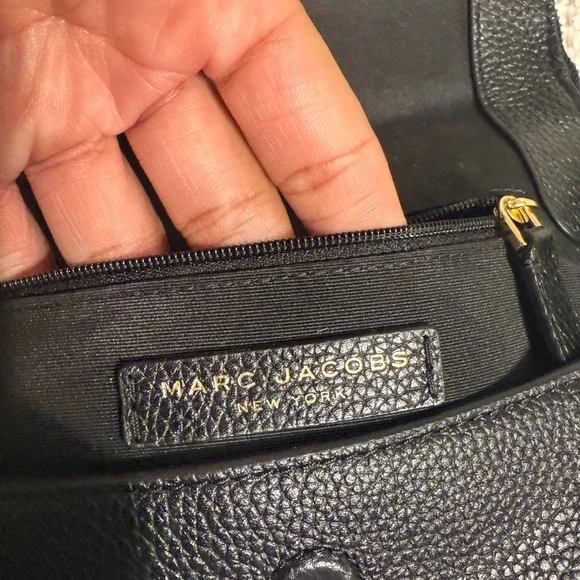 Marc Jacobs Black Crossbody Bag with Gold Accents